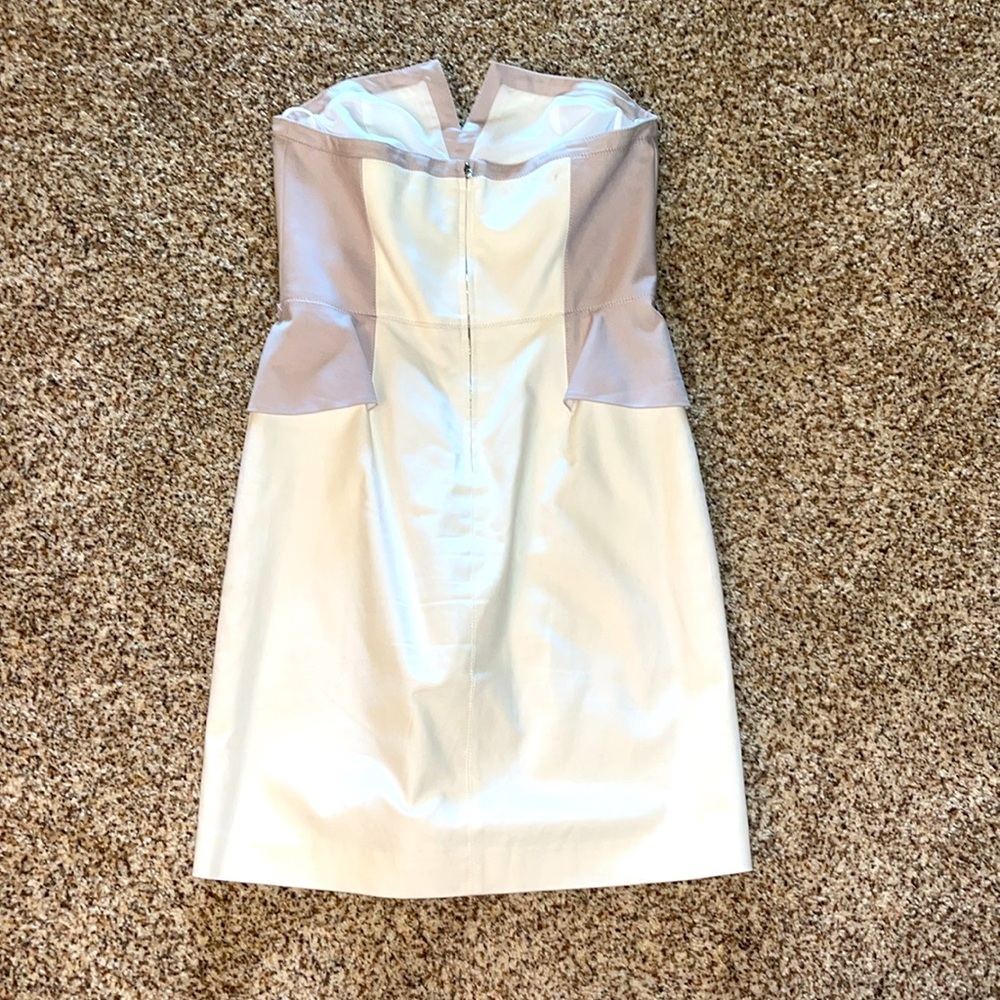 Elegant Rebecca Taylor, Strapless, White and Light Mauve/Purple Dress - Picture 5 of 8